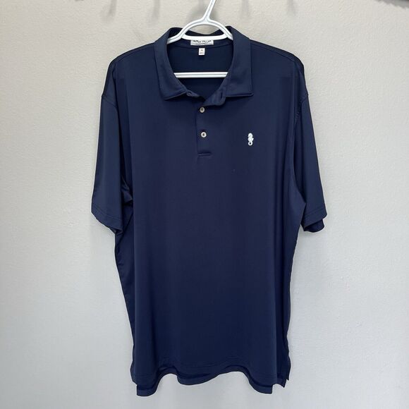 Peter Millar | Polo Shirt Men XL Dark Blue Summer Comfort Performance Flex Golf - Picture 2 of 5